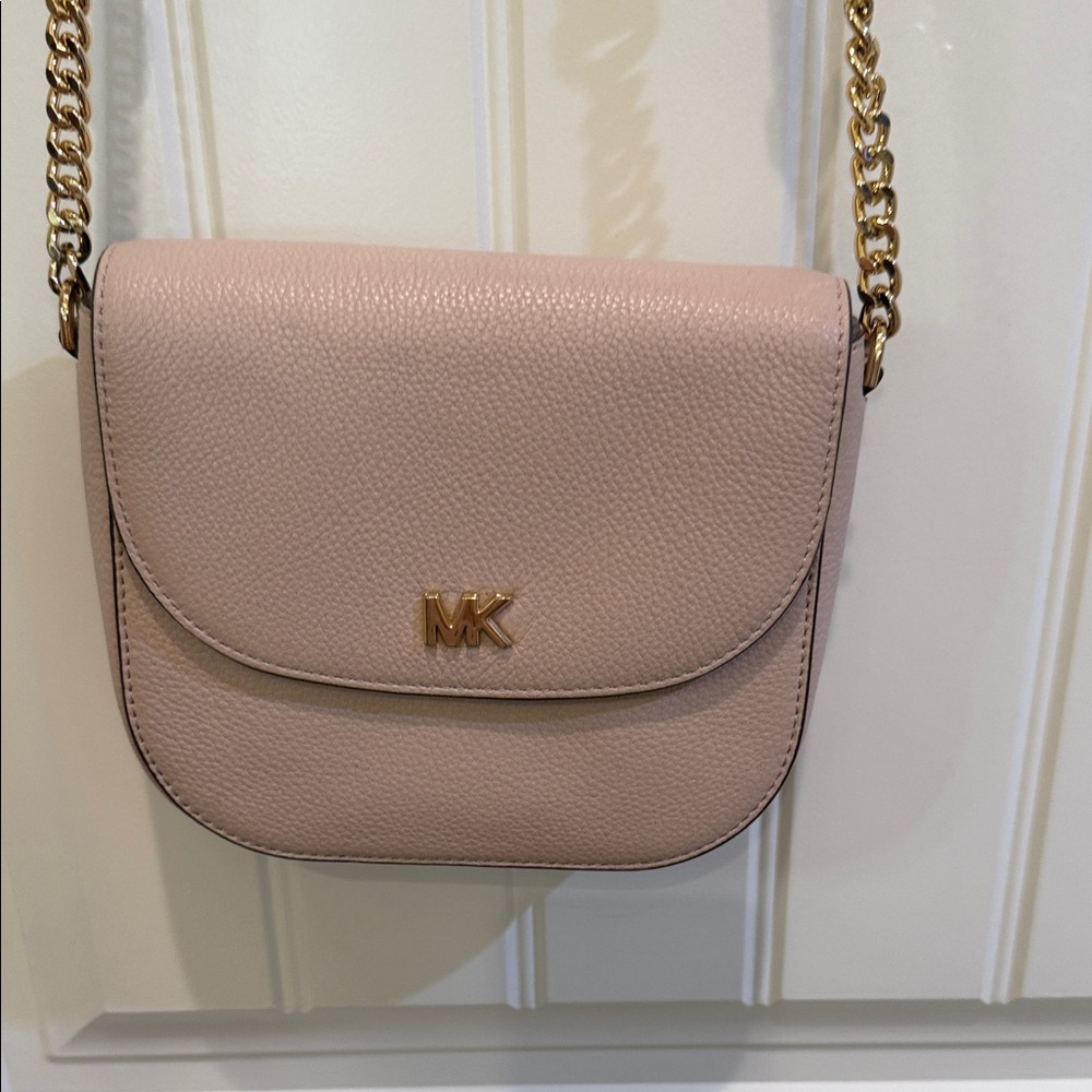 Michael Kors Blush Crossbody Bag with Gold Chain